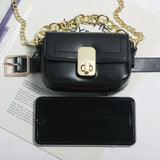 Crocodile Pattern Women's Waist Bag Chain Crossbody Bag Phone Purse