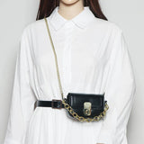 Crocodile Pattern Women's Waist Bag Chain Crossbody Bag Phone Purse