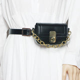 Crocodile Pattern Women's Waist Bag Chain Crossbody Bag Phone Purse