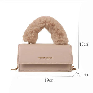 Furry Women Handbag Ladies Shoulder Crossbody Bag High End PU Chain