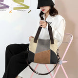 Canvas Bag Women's Retro Patchwork Crossbody Shoulder Bag