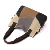Canvas Bag Women's Retro Patchwork Crossbody Shoulder Bag