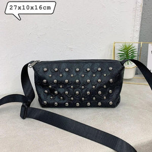 Skull Handbag Rivet Shoulder Bag Embossed Purse Crossbody ZM1205