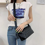 Skull Handbag Rivet Shoulder Bag Embossed Purse Crossbody ZM1205