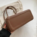 Vintage Leather Tote Bag for Women Solid Casual Handbag
