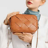 Stylish Chain Rhombic Woven Shoulder Bag
