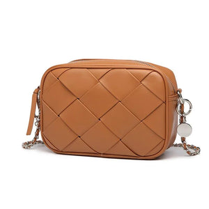 Stylish Chain Rhombic Woven Shoulder Bag