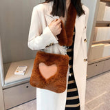 Plush Ladies Crossbody Bag Love Handbag Furry Women's Purse