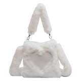 Plush Ladies Crossbody Bag Love Handbag Furry Women's Purse