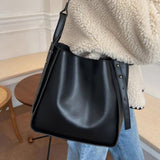 Large Capacity Soft Leather Messenger Bag for Women