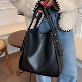 Large Capacity Soft Leather Messenger Bag for Women