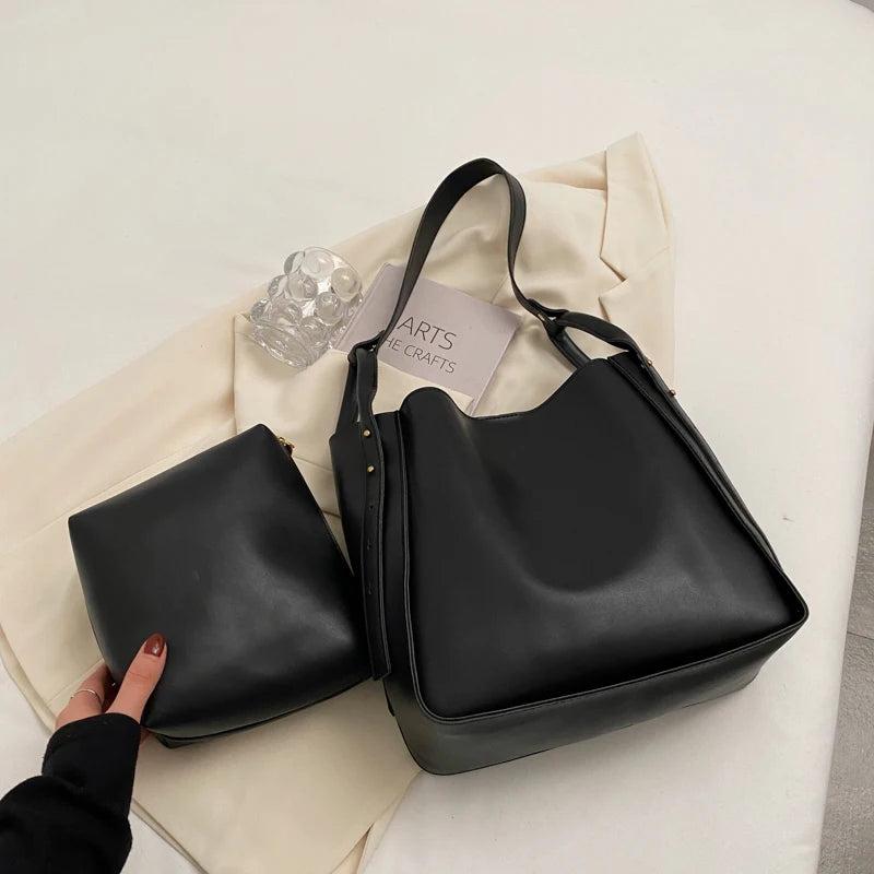 Large Capacity Soft Leather Messenger Bag for Women