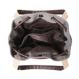 Vintage Canvas Bucket Bag for Women Small Crossbody Handbag