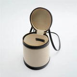 Canvas Bucket Bag Round Flap Shoulder Crossbody Tote Handbag