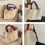 Large Canvas Tote Shoulder Bag for Women Casual Fabric Cloth Shopper Bag