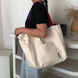 Large Canvas Tote Shoulder Bag for Women Casual Fabric Cloth Shopper Bag