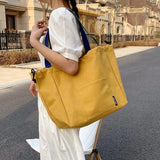 Large Canvas Tote Shoulder Bag for Women Casual Fabric Cloth Shopper Bag