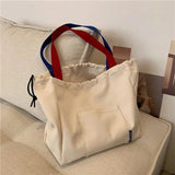 Large Canvas Tote Shoulder Bag for Women Casual Fabric Cloth Shopper Bag