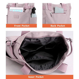 Nylon Fabric Tote Shoulder Bag for Women Large A4 Casual Handbag with Zipper