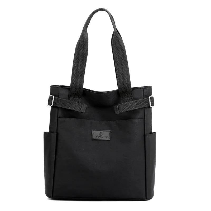 Nylon Fabric Tote Shoulder Bag for Women Large A4 Casual Handbag with Zipper