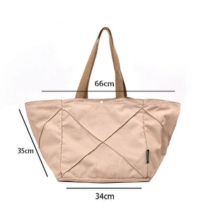 Canvas Shoulder Bag Ladies Street Tote Bag Solid Color Shopping Bag