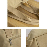 Casual Large Canvas Tote Bag for Women Zipper Handbag