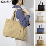 Casual Large Canvas Tote Bag for Women Zipper Handbag
