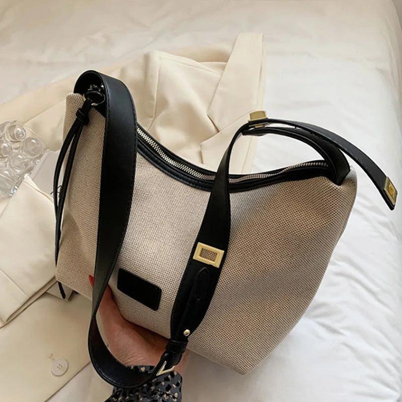 Canvas Shoulder Bag Large Capacity Women's Casual Messenger Bag