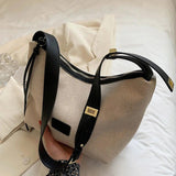 Canvas Shoulder Bag Large Capacity Women's Casual Messenger Bag