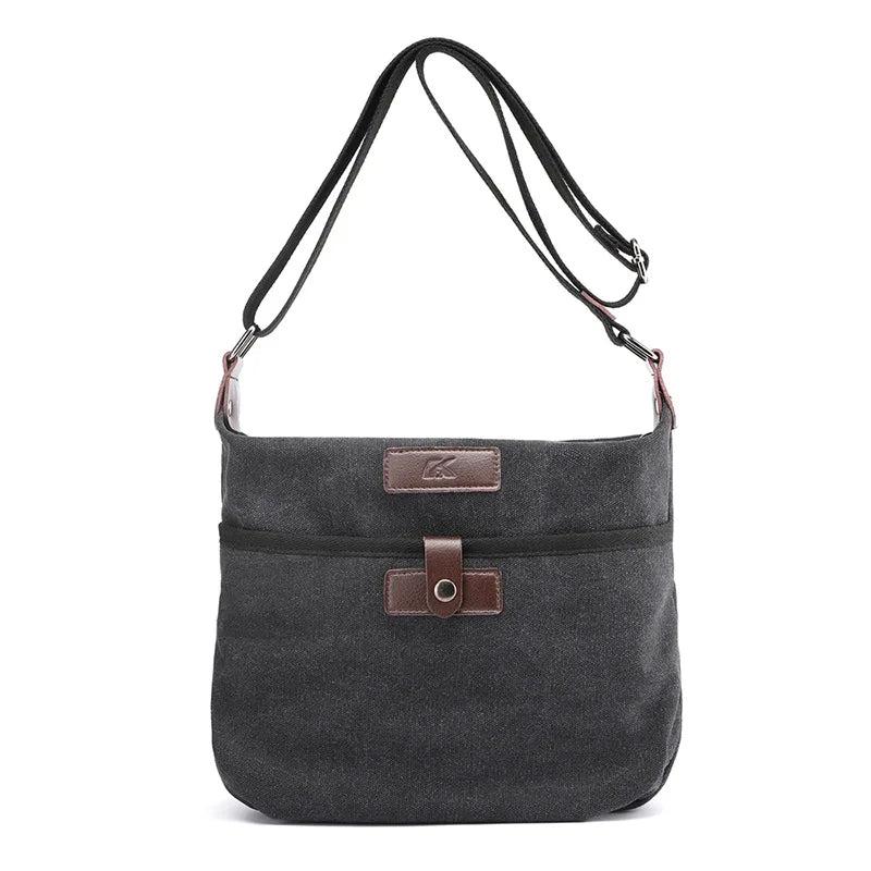 Vintage Canvas Crossbody Bag Retro Fabric Shoulder Messenger Bag Women