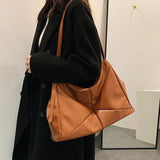 Women Shoulder Bag Winter Axillary bags Splicing Big Capacity Handbags