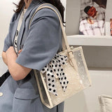 Large Capacity Women Bag Transparent Jelly Handbag Shoulder Bag