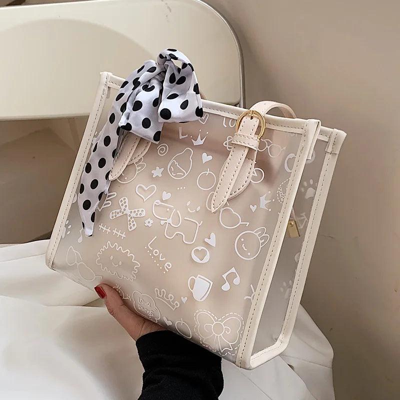 Large Capacity Women Bag Transparent Jelly Handbag Shoulder Bag