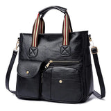 Vintage Leather Handbag Large Capacity Shoulder Purse