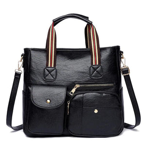 Vintage Leather Handbag Large Capacity Shoulder Purse
