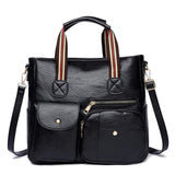 Vintage Leather Handbag Large Capacity Shoulder Purse