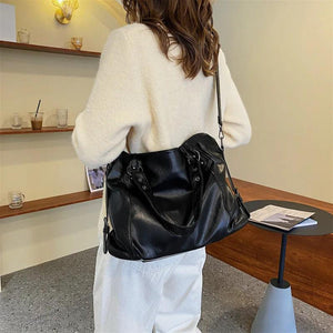 Women Leather Tote Handbag Large Soft Sheepskin Crossbody Shoulder Bag