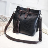 Vintage Bucket Bags Pu Leather Shoulder Bag Ladies Handbag