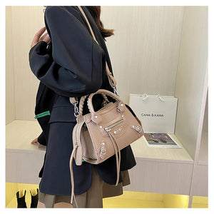 Rivets Crossbody Leather Bag Shoulder Messenger Clutch