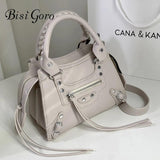 Rivets Crossbody Leather Bag Shoulder Messenger Clutch