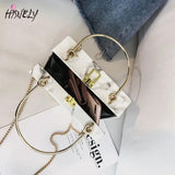 Marble Box Women Pu Leather Handbags Chains Shoulder Crossbody Bags