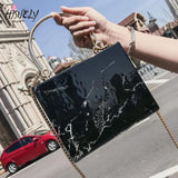 Marble Box Women Pu Leather Handbags Chains Shoulder Crossbody Bags