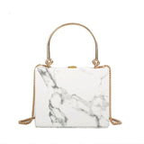 Marble Box Women Pu Leather Handbags Chains Shoulder Crossbody Bags