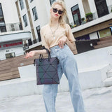 Luminous Geometric Fold Over Shoulder Bag for Women