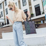 Luminous Geometric Fold Over Shoulder Bag for Women