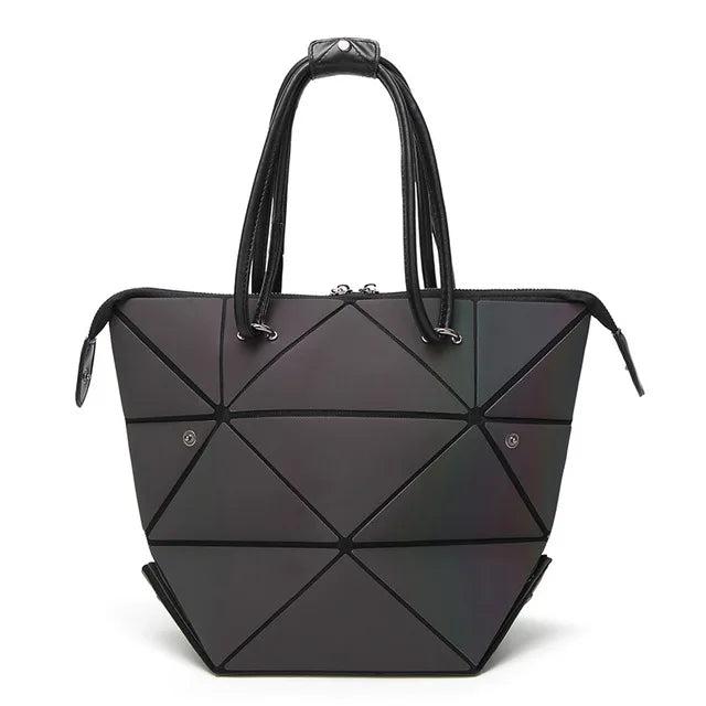 Luminous Geometric Fold Over Shoulder Bag for Women