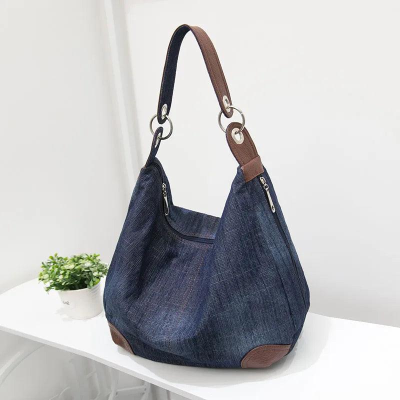 Women Denim Canvas Handbag Large Tote Bag Messenger Shoulder Sac A Main