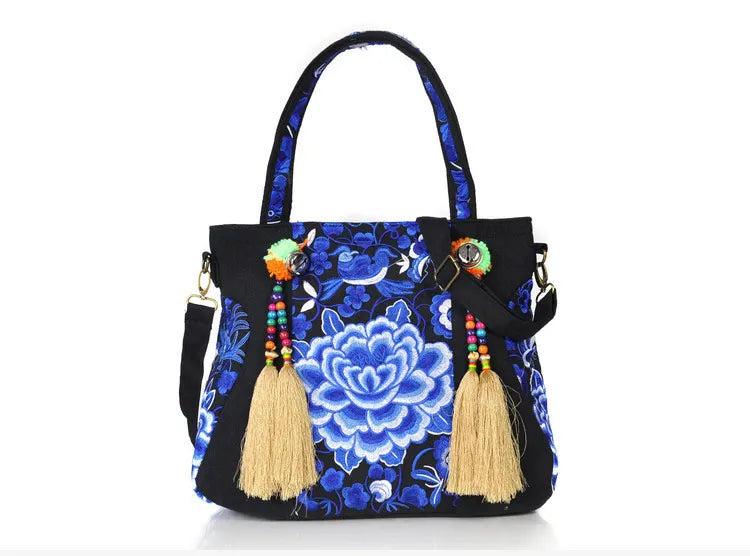 Bohemian Tassel Embroidered Handbag Crossbody Shoulder Bag