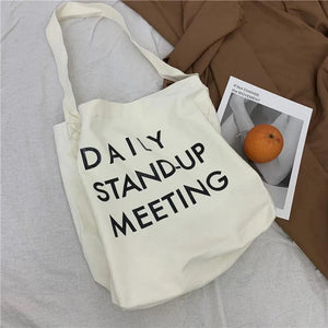 Canvas Crossbody Shoulder Bag Harajuku Style Letter Printing