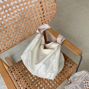 Canvas Shoulder Messenger Bag Women's Large Capacity Solid Wild